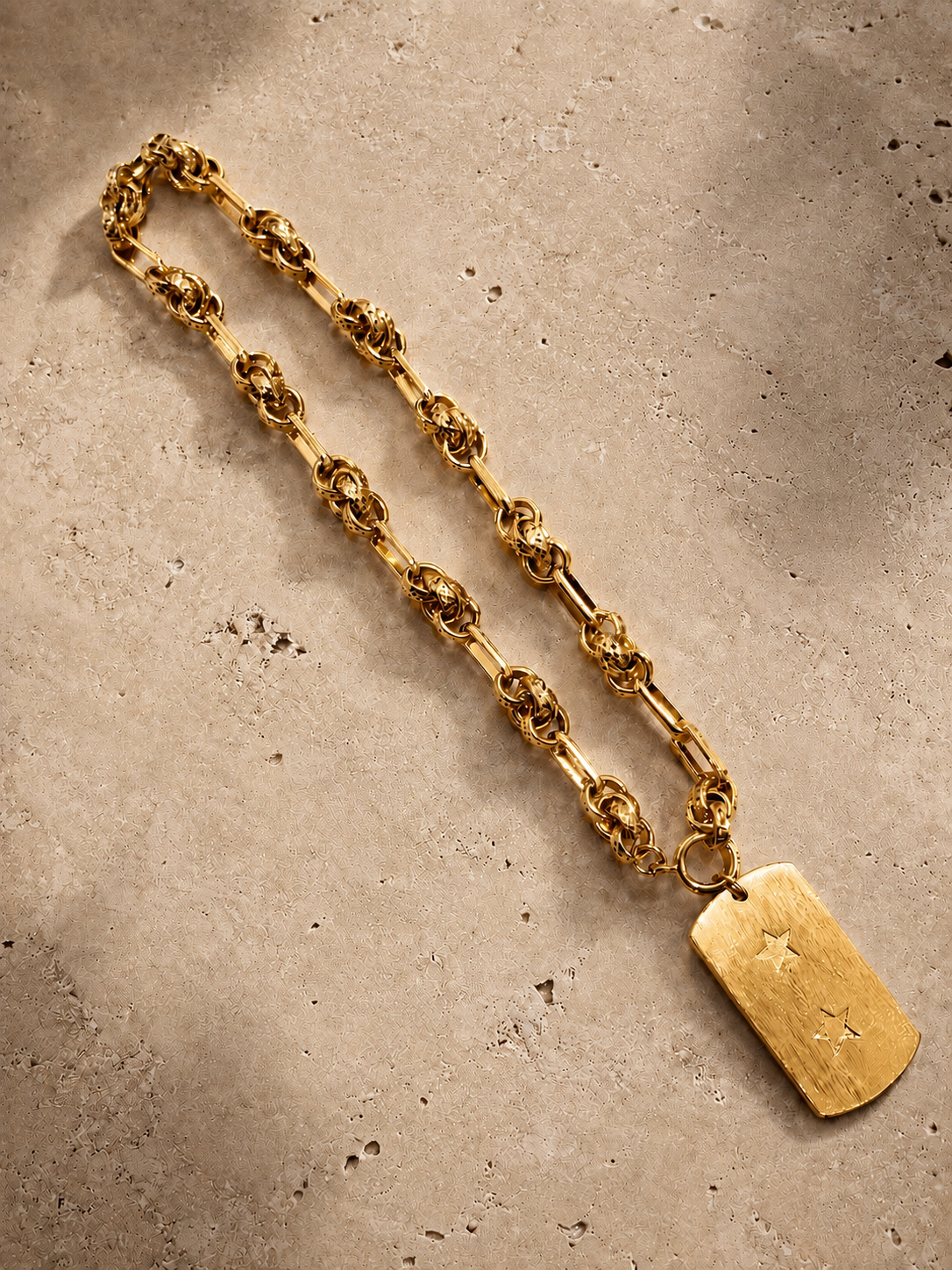 Collar placa golden stars